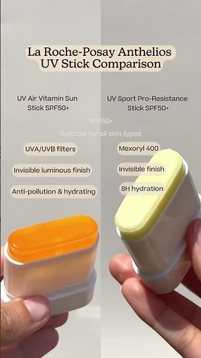 La Roche-Posay Anthelios Sun Sticks SPF50+ | UV Air Vitamin vs. UV Sport Pro-Resistance Explained