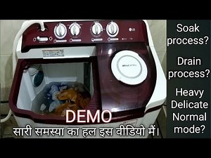 How to wash clothes in semi automatic washing machine || demo in HINDI || soak and drain process