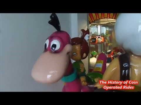 2010s Memo Park Coin Operated Dinosaur Kiddie Ride - Flintstones Dino