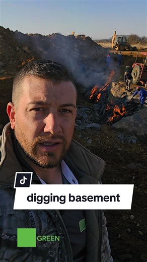 busy digging a basement and used some old rock cracking methods 🔥#cx220c #basement #dynamite #construction #buildingdreams #greenblock