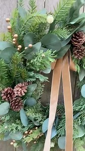 Farmhouse Christmas Wreath, Pine & Eucalyptus Winter Holiday Wreath, Classic Christmas Wreath, Traditional Wreath, Wedding Gift, - Etsy