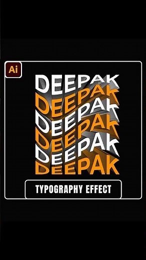 Adobe Illustrator Wave Typography Effect 🌊 | Stacked Text Design Tutorial