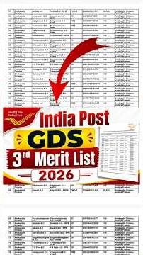 GDS 3rd Merit List 2026 🔵 India Post GDS 3rd Merit 2026 Kaise Check kare ! GDS 3rd Result 2026