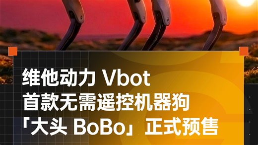 维他动力 Vbot 首款无需遥控机器狗「大头 BoBo」正式预售