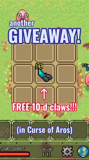 FREE 10 d claws GIVEAWAY in Curse of Aros! | FULL melee lvl 90?! | #shorts #curseofaros