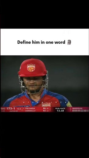 Define Him in one word☠️ #criket #criketmatch #define #criketplayer #priyansh