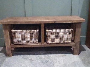 Hallway Bench With Storage Baskets - Etsy