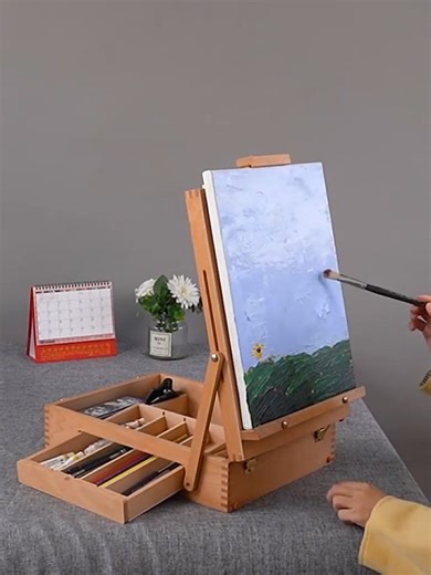 MD MOHS DIAGNOSTICS Pencil Home Hand-held Picture Box Sketch Box Painting Box National Painting Portable Art Toolbox Children's Desktop Easel Wood | Lazada PH