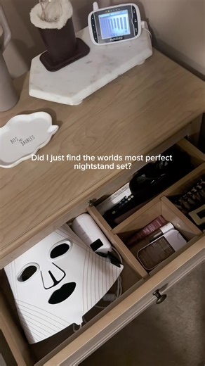 Stylish Nightstand with Pullout Tray and Outlet