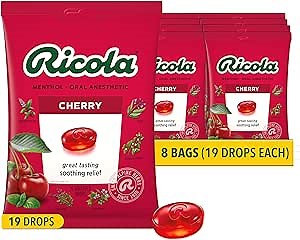 Ricola Cherry Herbal Throat Drops with Swiss Alpine Herbs and Low Menthol for Everyday Voice Care - 152 Count - Herbal Throat Lozenges