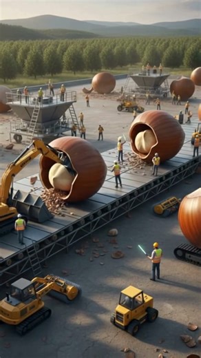 A giant nut-cracking machine