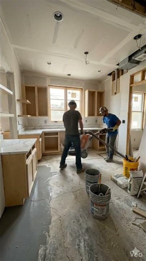 “From Dust to Luxury 😍 Watch This Kitchen Floor Transform Into Liquid Marble!”#shortvideo #shorts