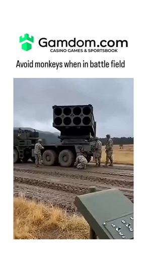 Daily Facts & Reels. on Instagram: "The post shares a 10-second video clip showing soldiers preparing a multiple rocket launcher in a field, where a monkey climbs onto the control panel and appears to trigger an accidental launch, prompting panic and evacuation amid smoke and fire. Captioned in Pidgin English (“Avoid monkeys when in battle field E get why”), it humorously warns of wildlife risks in combat zones, garnering over 90,000 views and mixed reactions including laughter and claims of AI