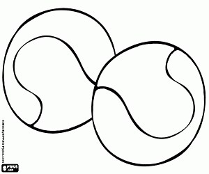 Two tennis balls coloring page printable game