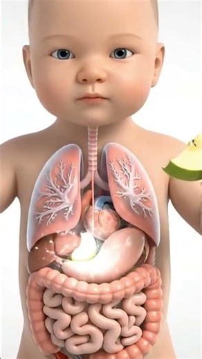 See How a Baby Digests Food – Real-Time 3D Anatomy Animation 👶 #BabyDigestion #3DAnatomy