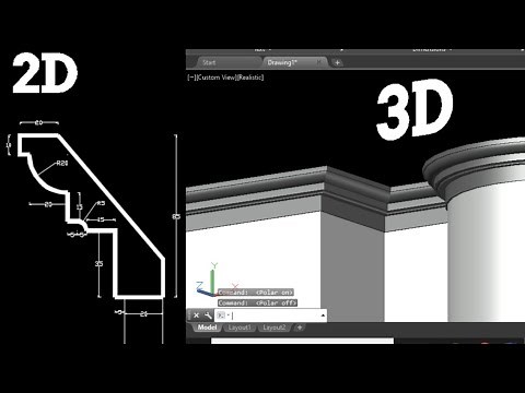 HOUSE 3D PARAPET DESIGN IN AUTOCAD