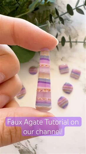 This is your sign to try polymer clay faux agate this weekend! Tutorial on our channel 😊💖