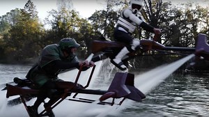 STAR WARS Speeder Bike Chase Recreated with a Real Life Jetovator