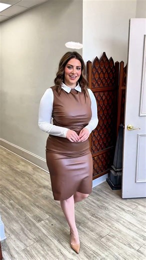 Layered outfit with brown dress and white inner, clean vibe 🤎✨ #SmartCasual #Style