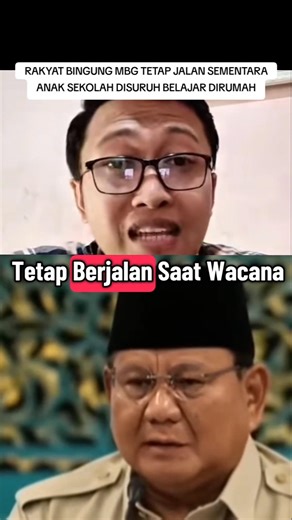 RAKYAT BINGUNG MBG TETAP JALAN ANAK SEKOLAH DISURUH BELAJAR DIRUMAH #prabowo #makanbergizigratis