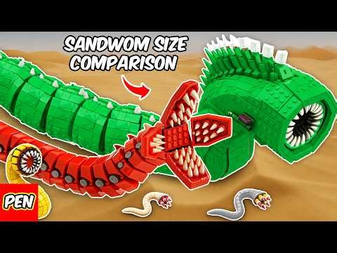 I Made ALL LEGO WORM Size Comparison | Pen Bricks
