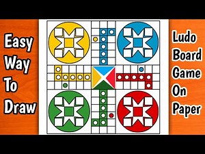 How To Draw Ludo Board Game On Paper || Ludo Drawing Step By Step Very Easy || Ludo Drawing