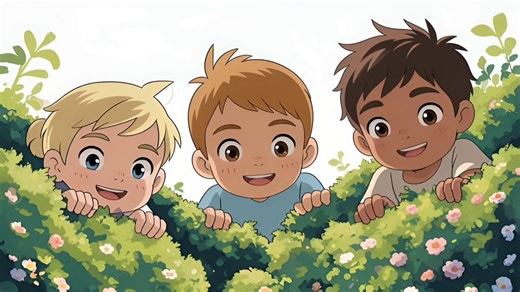 Children Peeking, Curiously Watching, Group Of Kids. Free Stock Video