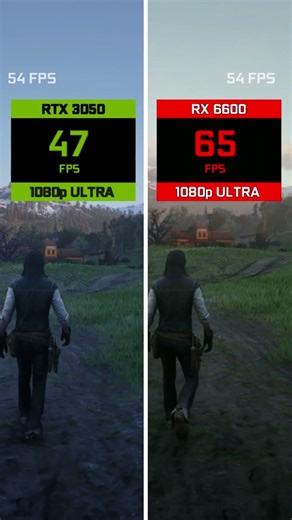RTX 3050 vs RX 6600 in Red Dead Redemption 2 #shorts #rtx3050 #rx6600