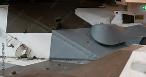 Close up view of a tank within the National Army Museum, London, United Kingdom