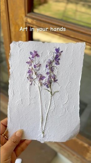 Pressed flowers in Handmade paper. #handmadeart #homemadepaper #diycraft