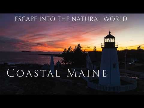 Coastal Maine in Aerial 4K | Relaxing Ocean Waves, Lighthouses with Photography & Ambient Music