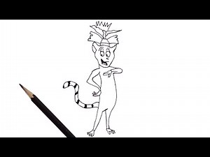 How to draw king julien [ from madagascar] step-by-step drawing for beginners