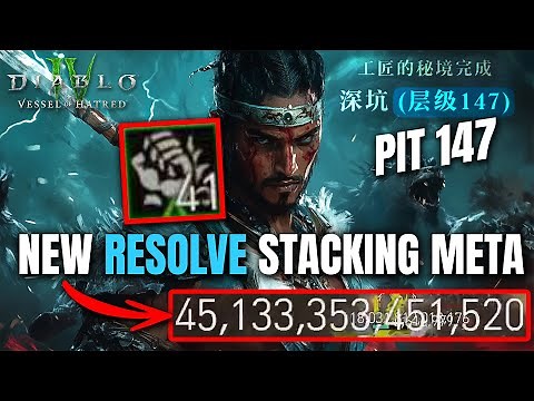 NEW RESOLVE STACKING META Spiritborn - PIT 147 DONE Vessel of Hatred Diablo 4