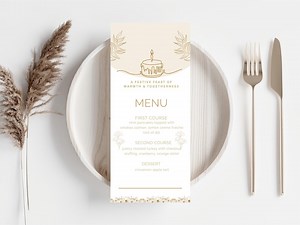 Elegant Menu Template , Minimal Beige Menu Card , Editable Canva Menu , Modern Dinner Party Menu Printable - Etsy