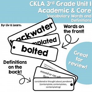 CKLA Grade 3 Unit 1 Vocabulary Words and Definitions