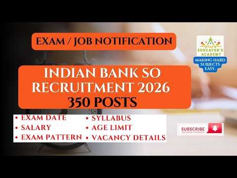 Big Alert: Indian Bank SO Online Application Started! 📝#IndianBankSO #CreditOfficer #ITOfficer #jobs
