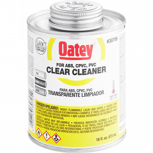 Oatey 30795 16 oz. Clear Cleaner for ABS / PVC / CPVC Pipe & Fittings