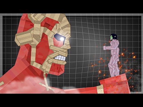 Colossal Titan FIGHTS Eren Attack Titan in People Playground