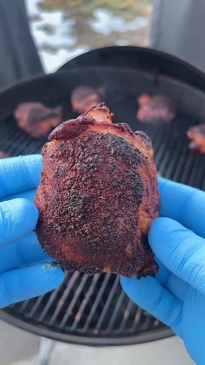 Crispy Skin Chicken Thighs on the Kettle Grill