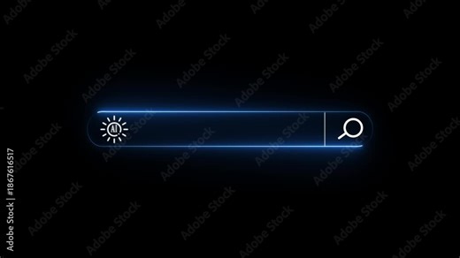 AI search bar interface concept . representing artificial intelligence, smart search engine, data analysis, machine learning. Motion graphics of machine learning idea