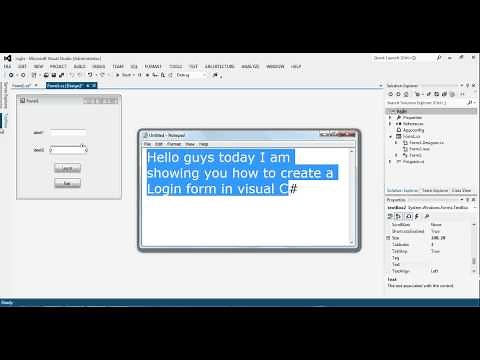 Visual Studio C# 2012 tutorials creating a login form