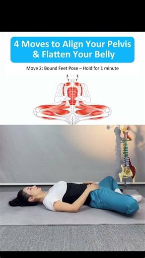 At-Home Pelvis Realignment: 4 Moves to Fix a Bulging Lower Belly!
