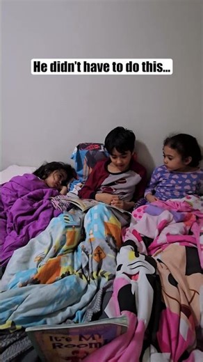 8 year old reading bed time story to his little sisters ❤️