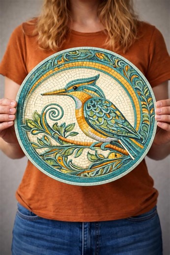 Kingfisher Mosaic Pattern | Beginner DIY Art Guide (A4/US Letter Digital Download) - Etsy