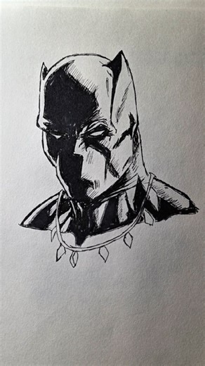 Hassan Junior on Instagram: "How to draw Black Panther #blackpanther #tchalla #inkdrawing #howtodraw how to draw black panther drawing tutorial"