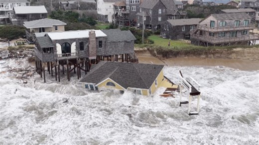 5 Outer Banks homes collapse Tuesday amid pounding surf bringing total to 15 in a month