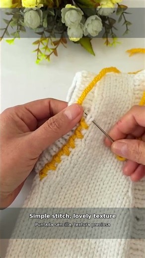 Amazing Yarn Embroidery Trick! 🧶✨ | Beautiful Knitting Idea #Shorts#crochet #handbroidery#embroidery