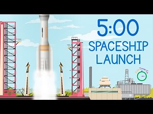 5 Minute Rocket Launch Countdown! 🏗️ Full Rocket Build & Launch Visual Timer