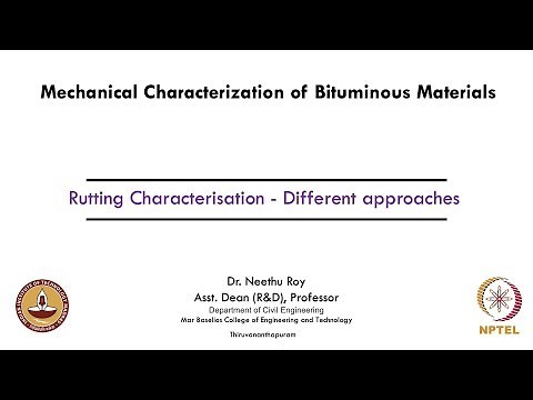 Rutting Characterisation - Different approaches