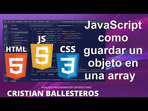 JavaScript como guardar un objeto en una array